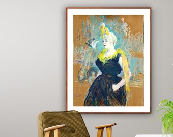 La Clownesse Cha-U-Ka-O im Moulin par Henri de Toulouse Lautrec, Art Nouveau Print, Impressionist Poster, Figurative Wall Decor