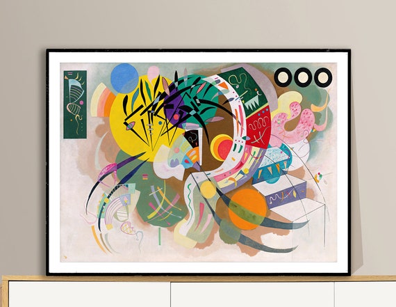 カンディンスキーのドミナントカーブプリント：現代抽象表現主義の壁画