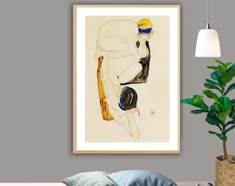 Two Reclining Figures by Egon Schiele Fine Art Print - Poster Paper or Canvas Print / Gift Idea / Wall Decor