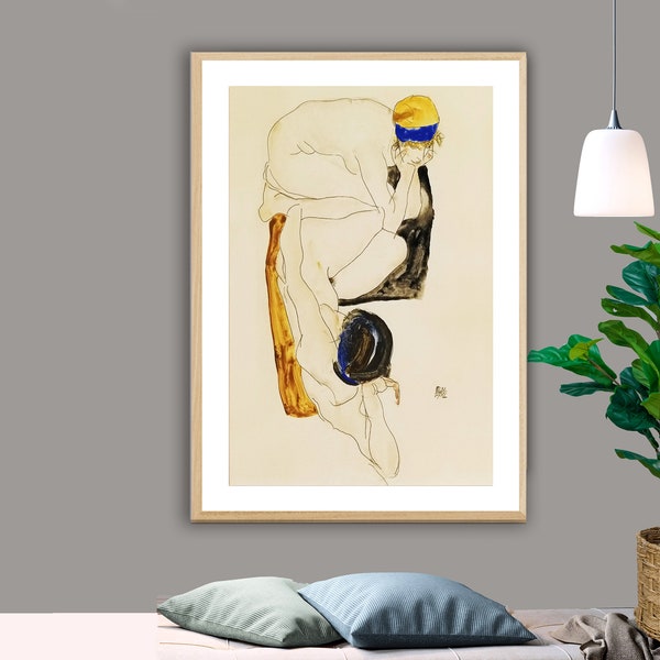 Two Reclining Figures by Egon Schiele Fine Art Print - Poster Paper or Canvas Print / Gift Idea / Wall Decor