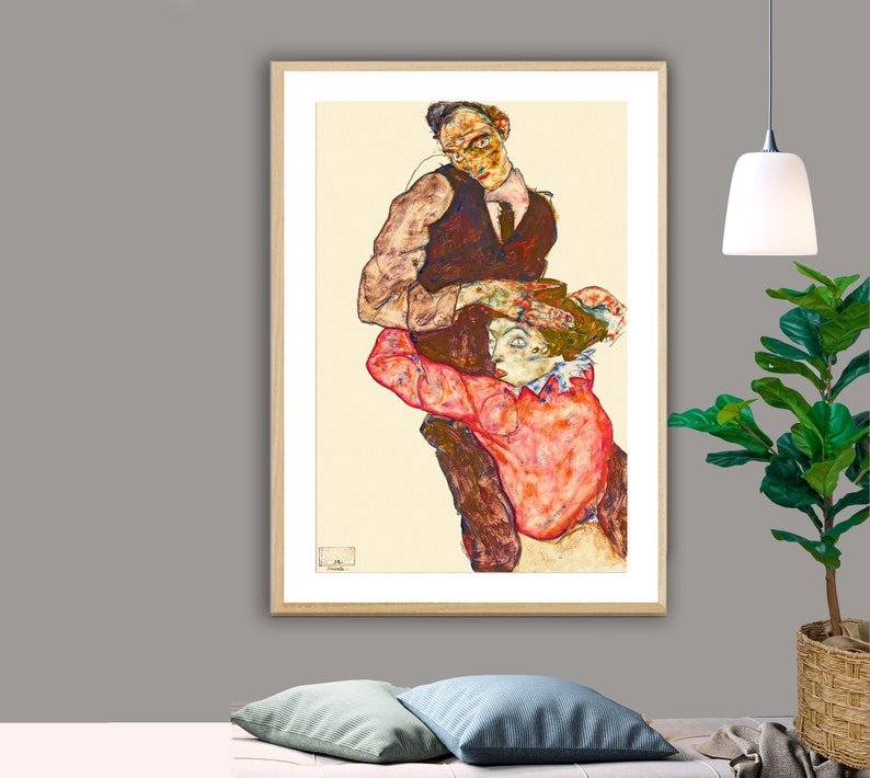 Lovers by Egon Schiele Fine Art Print Poster Paper or Canvas | Etsy