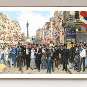 La Marseillaise by Jean Beraud, Fine Art Print, Figurative Art, Retro Wall Art, Café Wall Décor, Cityscape Art, Vintage Poster