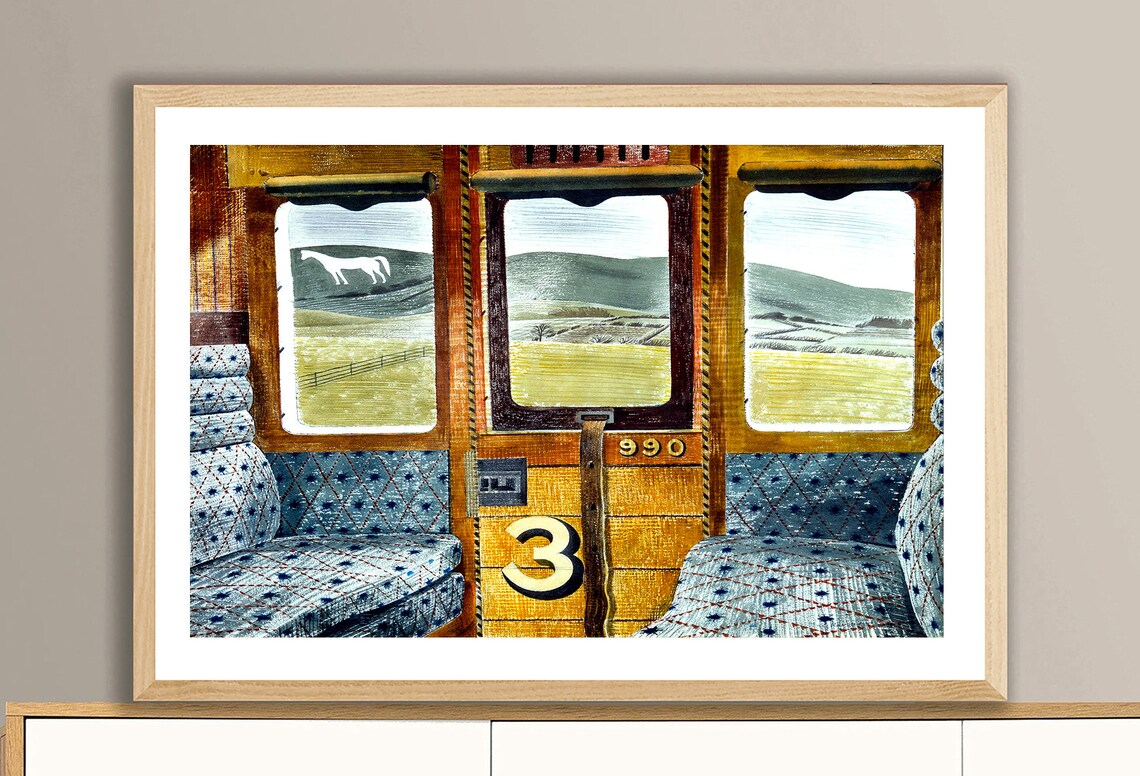 Train Landscape Ravilious Eric Ravilious Train Landscape Art Print: Vintage Travel Poster - Etsy UK