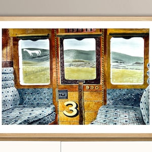 Train Landscape by Eric Ravilious Fine Art Print - Train Painting / Gift Idea / Wall Decor