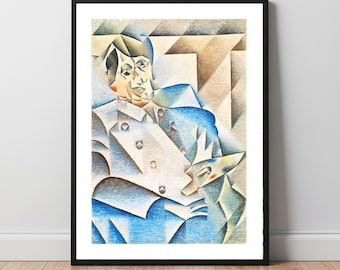 Portrait of Pablo Picasso by Juan Gris  Fine Art Print: Painter Cubist Painting
