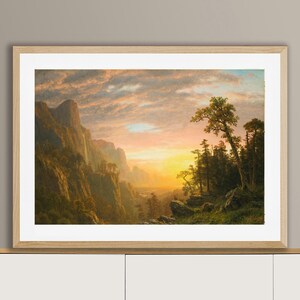 Yosemite Valley by Albert Bierstadt Fine Art Print - Geography Art, Landscape Art, Gift Ideas, Wall Decor