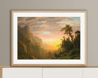 Yosemite Valley by Albert Bierstadt Fine Art Print - Geography Art, Landscape Art, Gift Ideas, Wall Decor