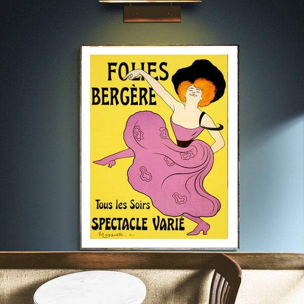 Folies Bergere, Tous Les Soirs Spectacle Varie by Leonetto Cappiello, Vintage Wall Art, Entertainment Poster, Advertisement Print