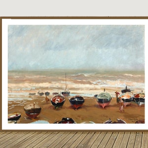 Tarde tormentosa de Joaquín Sorolla y Bastida Fine Art Print - Papel de póster o Impresión de lienzo / Idea de regalo / Decoración de pared
