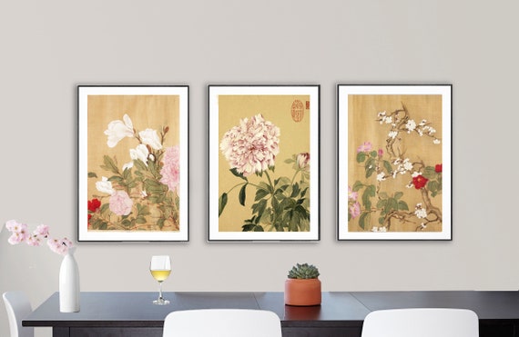 Set of 3 Yun Shouping Collection Flowers Fine Art Prints - Etsy