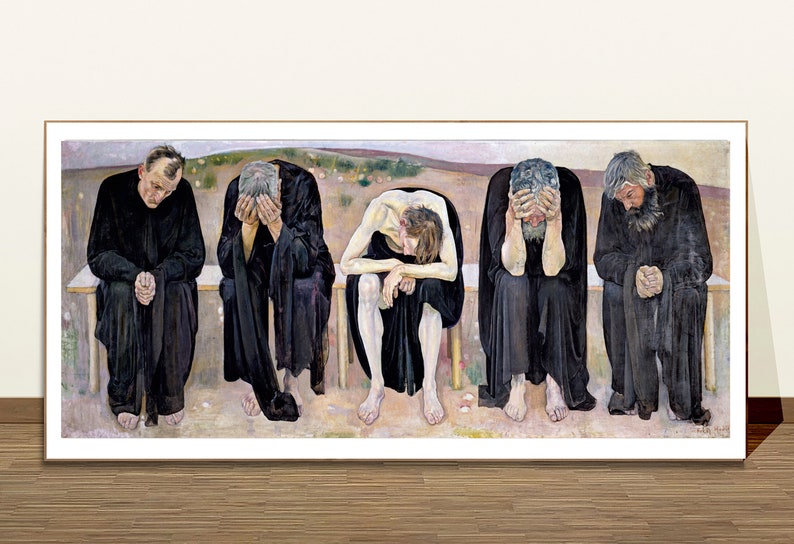 The Disappointed Souls by Ferdinand Hodler Fine Art Print Wall Décor, Figurative Artwork, Deco Interior image 2