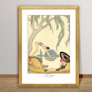 L'eau by George Barbier Vintage Poster - Art Deco Illustration, Wall Decor, Gift Idea