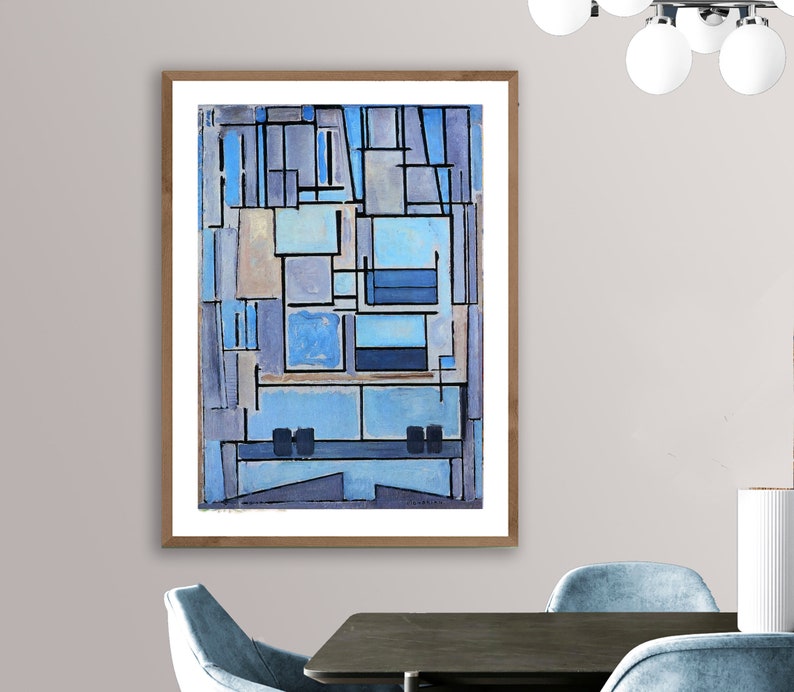 Blue Facade by Piet Mondrian Fine Art Print Expressionist - Etsy