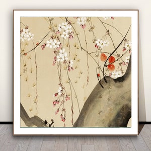 Flowers by Sakai Hoitsu, Fine Art Print, Asian Wall Décor, Japanese Artwork, Decorative Poster, Botanical Wall Art, Flowers Painting