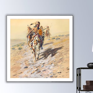 On the Trail by Charles Marion Russell Fine Art Print - Poster Paper or Canvas Print / Gift Idea / Wall Decor