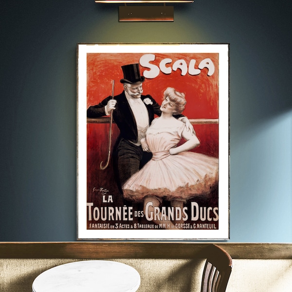 Scala, La Tournee des Grands Ducs by Georges Redon  Vintage Entertainment Poster - Poster Paper or Canvas Print / Gift Idea