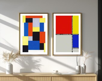 Theo Van Doesburg Bauhaus Art Print Set: Abstract Modern Wall Decor