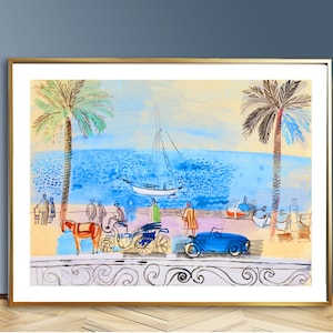 Promenade a Nice Raoul Dufy Fine Art Print - Modernist Art, Cityscape Painting, Gift Idea / Summer Houses Wall Decor