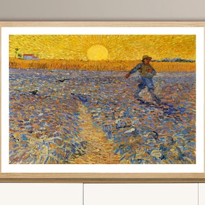 Le semeur de Vincent Van Gogh Fine Art Print - Papier affiche ou impression sur toile / Idée cadeau / Cadeau de Noël