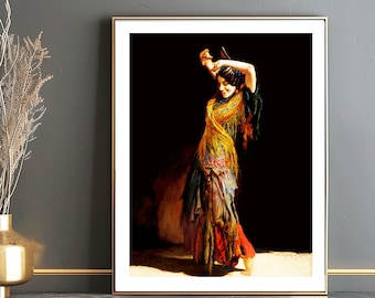 The Flamenco Dancer by Leopold Schmutzler Fine Art Print -  Entertainment Poster / Gift Idea / Wall Decor