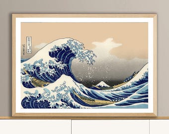 葛飾北斎作「神奈川沖浪裏」、木版画、ジクレー、版画、富士山、浮世絵