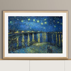 Starry Night over the Rhone by Vincent Van Gogh Fine Art Print - Poster Paper or Canvas Print / Gift Idea / Wall Art