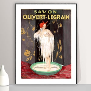 Vintage Savon Olivert Legrain Advertisement (1922) Art Print - Reproduction of a Vintage Artwork, Decorative Purposes Wall Decor