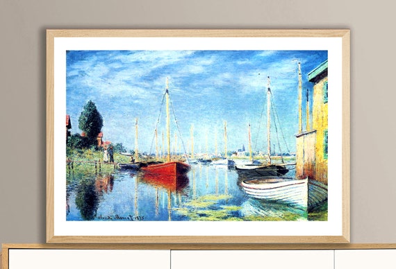 クロード・モネ「アルジャントゥイユのヨット」の版画：印象派の海景