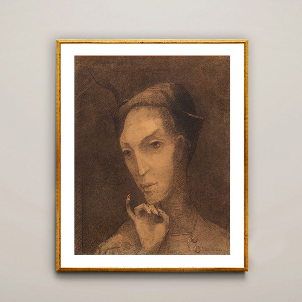 Mephistopheles von Odilon Redon Fine Art Print - Posterpapier oder Leinwanddruck / Geschenkidee / Wanddeko