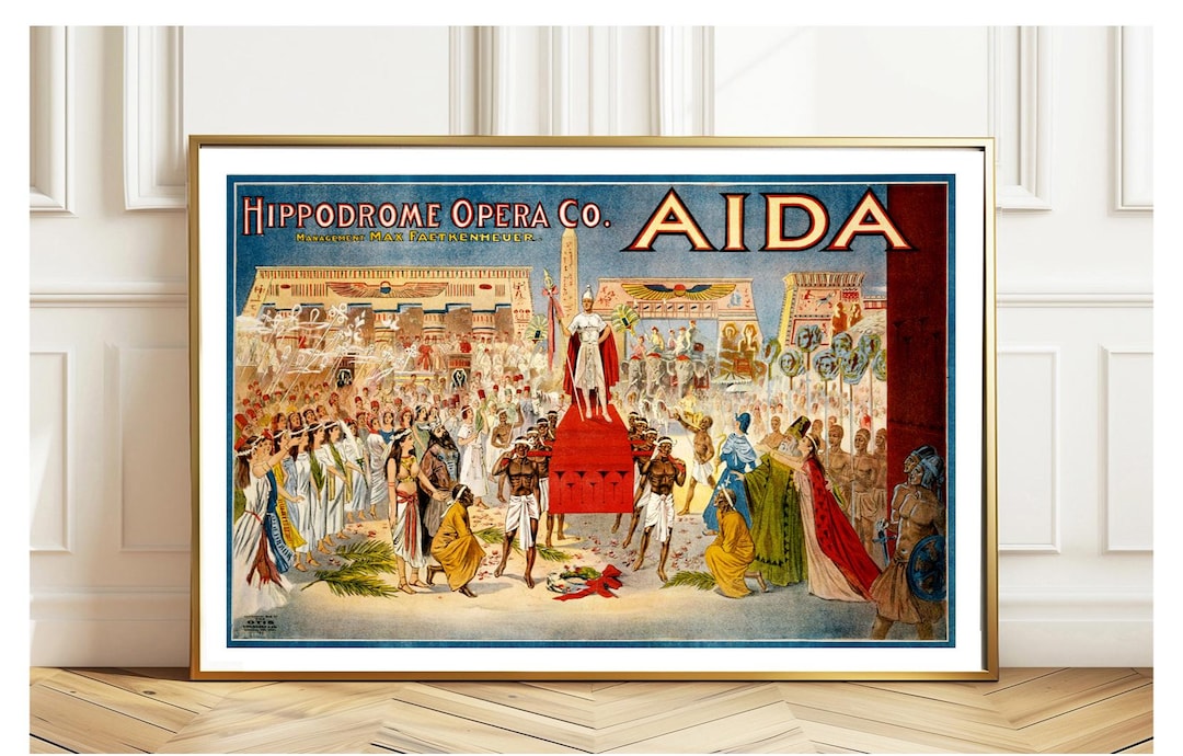 Vintage Aida Opera Poster: Verdi, Egyptian Decor, Theater Print - Etsy