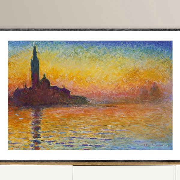 Sunset in Venice  by Claude Monet Fine Art Print - Poster Paper or Canvas Print / Gift Idea / Christmas Gift