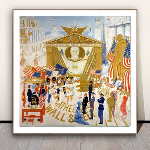 The Cathedrals of Wall Street by Florine Stettheimer Fine Art Print -  Cityscape Poster, Art Deco Wall Art,  Modern Art Print