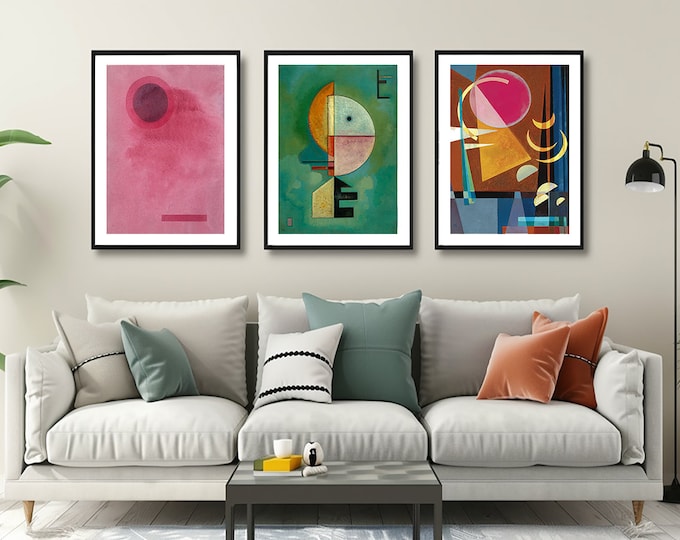 Featured listing image: Wassily Kandinsky Prints Set: Abstract Geometric Art, Modern Wall Decor