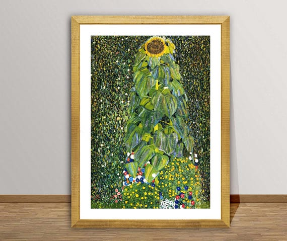 グスタフ・クリムトのひまわりアートプリント：植物の壁飾り - Etsy 日本