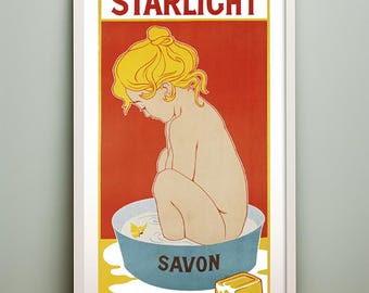 Henri Meunier Starlight Savon Fine Art Print: Bathing Room Decor