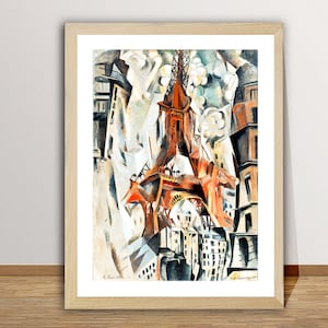 Eiffel Tower ( Tour Eiffel ) by Robert Delaunay, Fine Art Print, Divisionist Artwork, Cubist Painting, Orphist Wall Art, Abstract Wall Décor