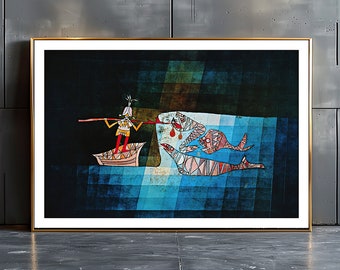 パウル・クレー「船乗りシンドバッド」版画：抽象芸術、神話的絵画