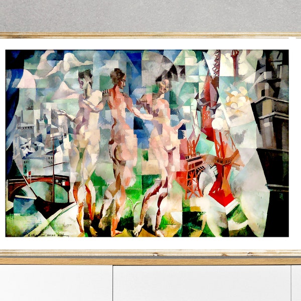 Trois Graces de la Ville de Paris by Robert Delaunay, Fine Art Print, Divisionist Artwork, Cubist Painting, Abstract Wall Décor