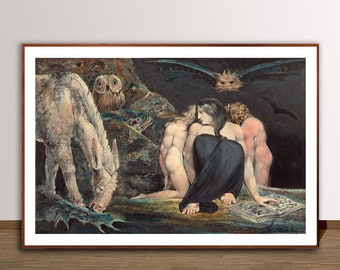 Hecate, or The Night of Enitharmon's Joy by William Blake Fine Art Print  - Mythological Painting, Religious Artwork, Gift Idea, Wall Decor