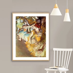 Ballet Dancers on the Stage by Edgar Degas, Fine Art Print, Impressionist Poster, Realist Wall Art, Decorative Artwork, Ballerina Painting