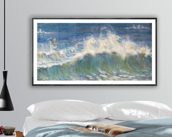 Walter Crane Neptune's Horses Print: Fine Art Reproduction, Wall Decor