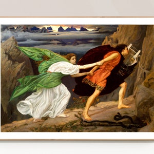 Orpheus and Eurydice by Sir Edward john Poynter Fine Art Print - Mythological Painting / Gift Idea / Wall Decor