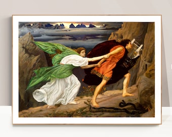 Orfeo y Eurídice Grabado: Sir Edward John Poynter Pintura mitológica