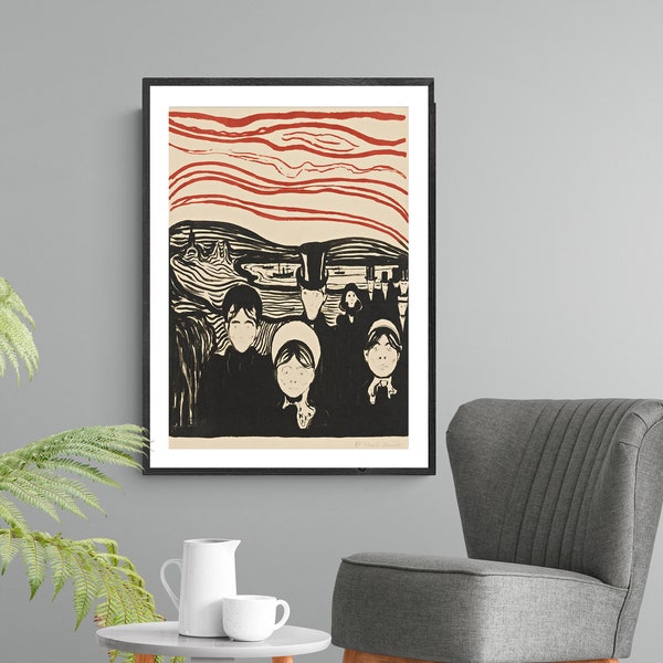 Angst by Edvard Munch, Fine Art Print, Expressionist Art, Symbolist Poster, Figurative Wall Décor, Decorative Wall Art, Vintage Artwork