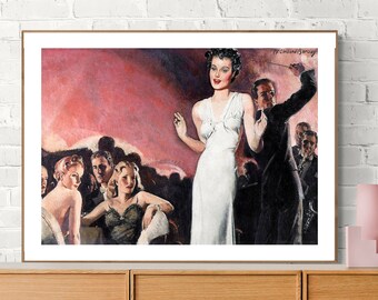 The Night Club Singer by Mcclelland Barclay Fine Art Print - Poster Paper or Canvas Print / Gift Idea / Wall Decor