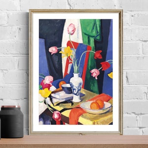 Nature morte aux tulipes par Samuel John Peploe Fine Art Print - papier affiche ou impression sur toile / idée cadeau