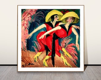 Dancers in Red by Ernst Ludwig Kirchner Fine Art Print - Poster Paper or Canvas Print / Gift Idea / Wall Decor