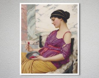 Ismenia by John William Godward, Fine Art Poster, Neo-Classic Artwork, Woman Portrait, Figurative Wall Art, Victorian Painting, Greek Print
