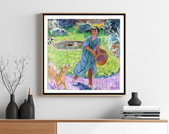 ピエール・ボナールの版画：犬を連れた少女、庭の風景 - Etsy 日本