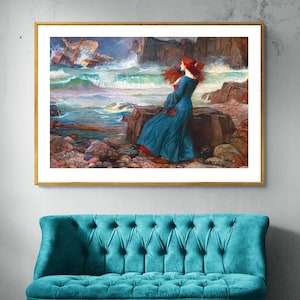 Miranda by John William Waterhouse, Fine Art Poster, Academic Wall Décor, Pre-raphaelite Print, Woman Painting, Classical Poster